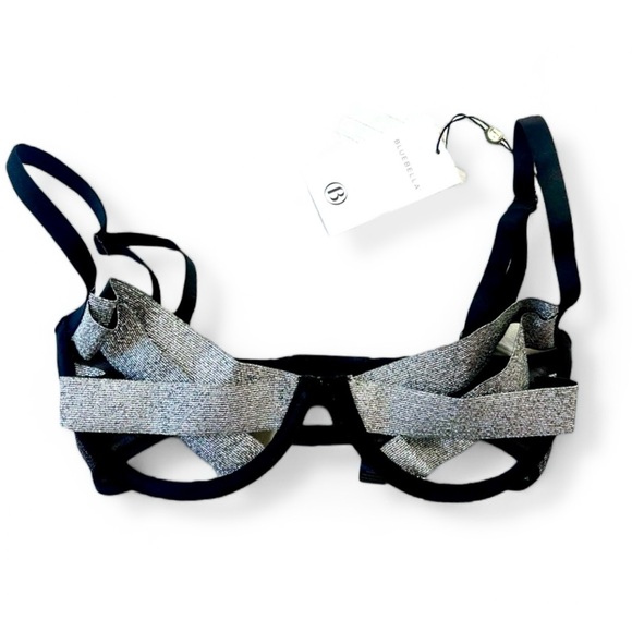 NWT Bluebella Emilia Glitter Non-Padded Underwire Silver Black Bra Lingerie 32D - Picture 4 of 8